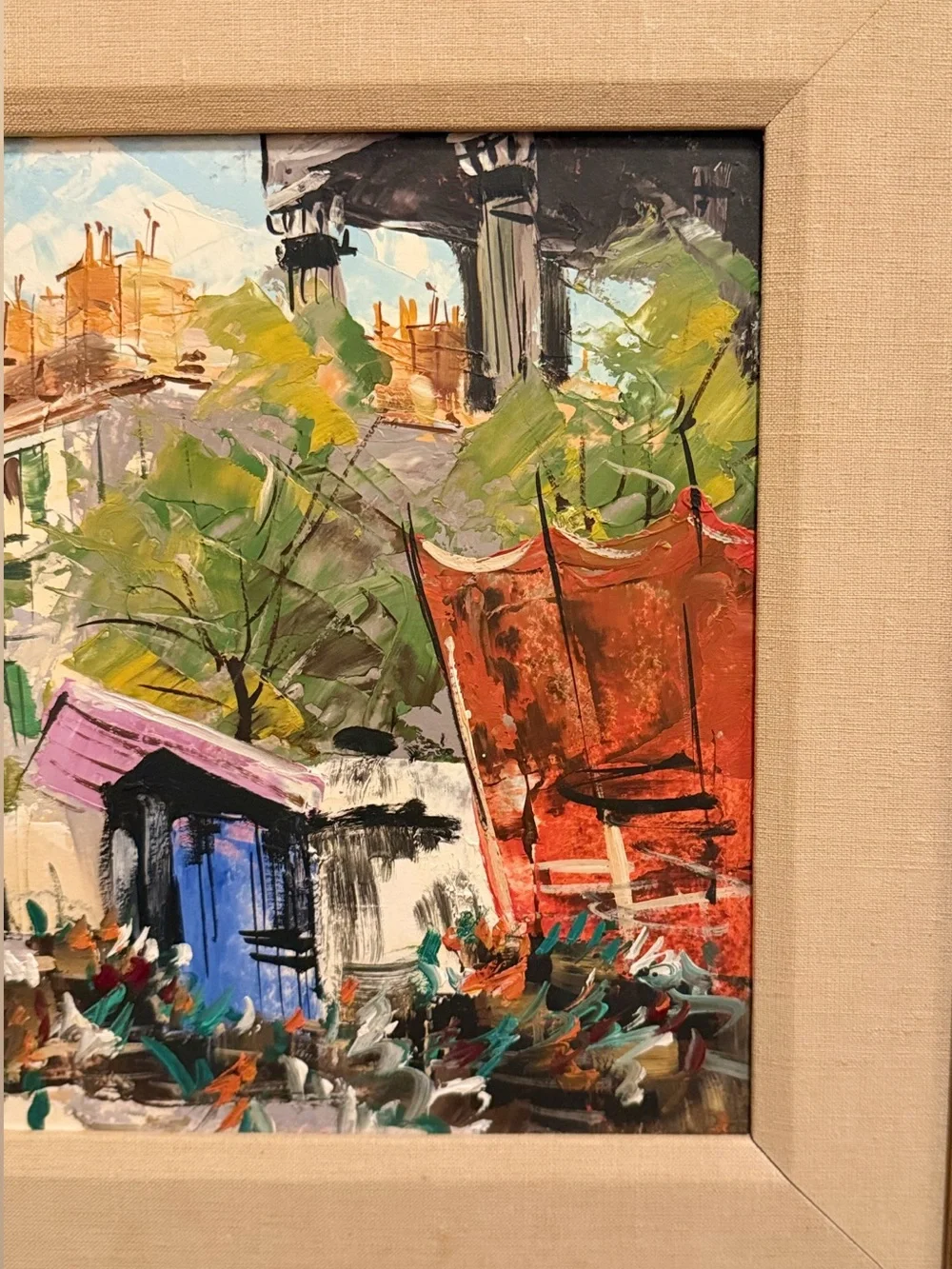 Framed Impressionist Cityscape Painting - Multicolor - Picture 5 of 6